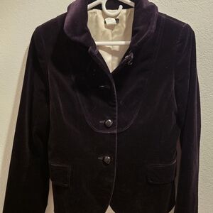 J. Crew Dark Purple Velvet Blazer